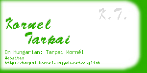 kornel tarpai business card